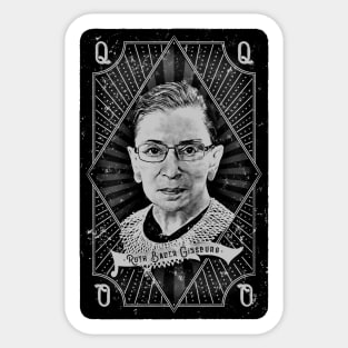 Vintage Ruth Bader Ginsburg Queen Playing Card Sticker